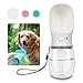 QQPETS Dog Water Bottle for Walking, Dispenser Pet Portable Dogs Cats 12OZ Travel Drink Bottle Bowls BPA Freee,Antibacterial,Leak Proof,Food Grade (Elegant White)