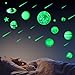 Glow in The Dark Stars and Planets Ceiling Wall Stickers Glowing Bright Solar System Wall Decals with 50Pcs Planets Stars Shooting Stars for Kid Bedroom Living Room