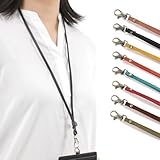 [CIBOLA] 高級牛革 首掛けストラップ 長さ調整可能 本革 落下防止 スマホストラップ 携帯ストラップ 革 紛失防止 メンズ レディース ビジネス レザー (ブラック)