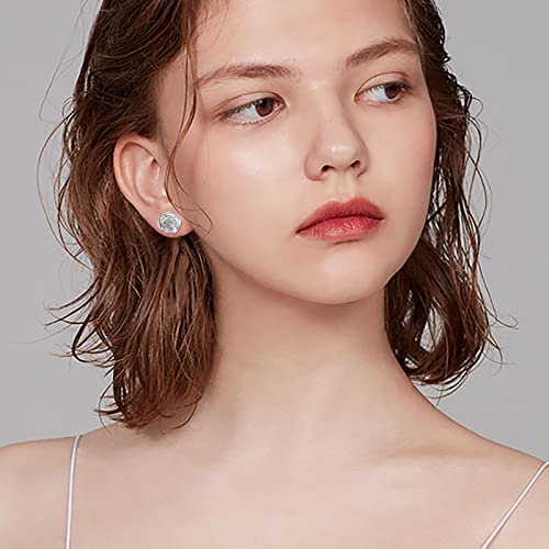 925 Sterling Silver Rose Flower Earring Plated Rose Gold Earrings Jewelry Gifts for Women Teens2