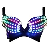 LED Light Up Bra for Women Glowing Rave Festival Wear EDC Party Nightclub Clubwear Tron Carnival Belly Dance Costume