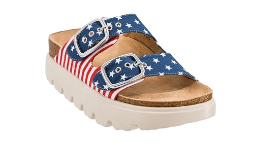 Image of Corkys Footwear Hey Girl Womens 1 inch Rumor Has It Platform Sandals, Featuring Two Adjustable Buckles, A soft Footbed, And A Lug Outsole, Perfect For Summer