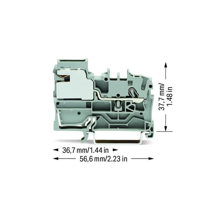 Vanky Industry 10pcs WAGO 2002-7111 1-Conductor Distribution Disconnect Terminal Block Gray