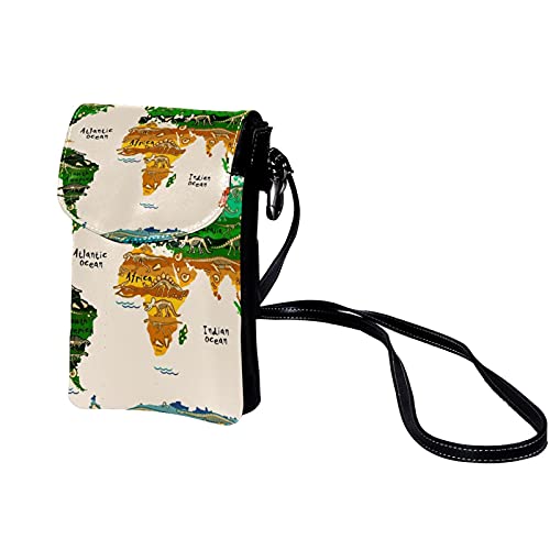 Tropic Parrot - Bolso bandolera pequeño de cuero genuino para teléfono celular, monedero, mini bolso de hombro para mujeres y niñas, Multi#08, 19x12x2cm/7.5x4.7x0.8in, moderno