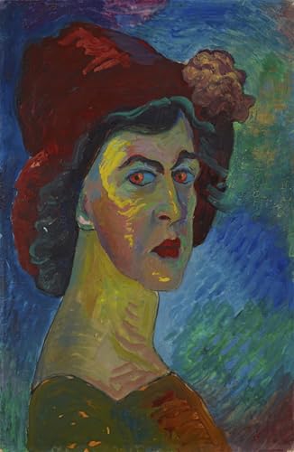 Peinture murale autoportrait Marianne Von Werefkin en toile premium