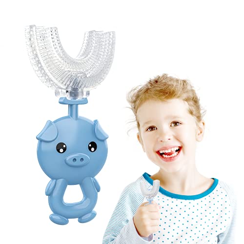 u Shaped Toothbrush for Kids,Toddler Toothbrush for Age 2-6, Soft Silicone Bristles 360°Clean Children’s Teeth, Unique Kid Toothbrush for Thoroughly Cleaning Teeth
