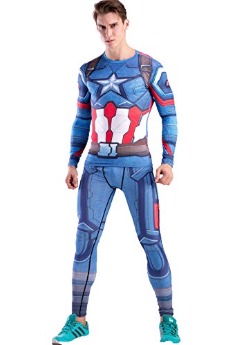 Red Plume Men's Compression Gym Clothing Set #TOP24