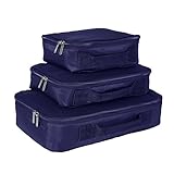 Genius Pack Compression Packing Cubes - Set of 3 (Navy)