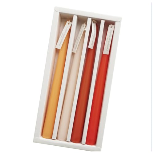 XINAOBAOLUO 4 PCS Citrus Scented Orange Gradient Color Scented Taper Candles Smokeless Candle Long Candles Wax Colored Taper Candles for Decor Wedding,Festival and Special Occasions,10 INCH