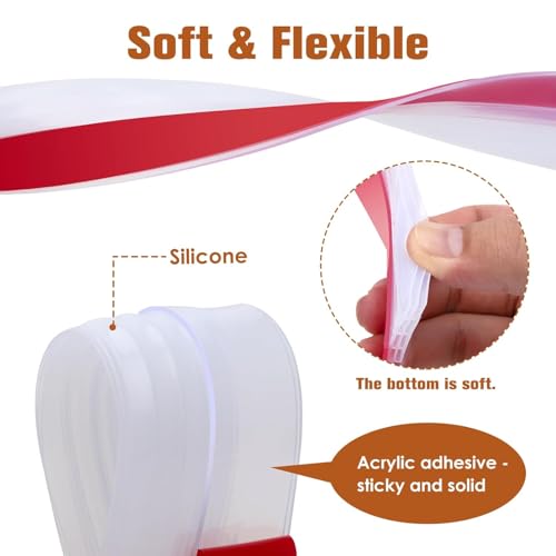Image of Silicon Bottom Sealing Strip Rubber | Under Gap Filler Strip Rubber | Door Gap Sealing Strip | Sealer from Cockroach, Insect, Bugs, Door Seal Strip Air & Dust 39 Inch. (Transparent)