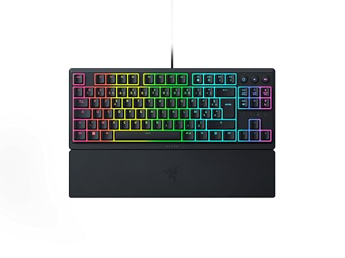 Razer Ornata V3 Tenkeyless – Clavier Gamer Compact à Bas Profil (Switches Méca-Membrane, Repose-Poignet Magnétique, Touches en ABS Vernies aux UV) Clavier AZERTY | Noir