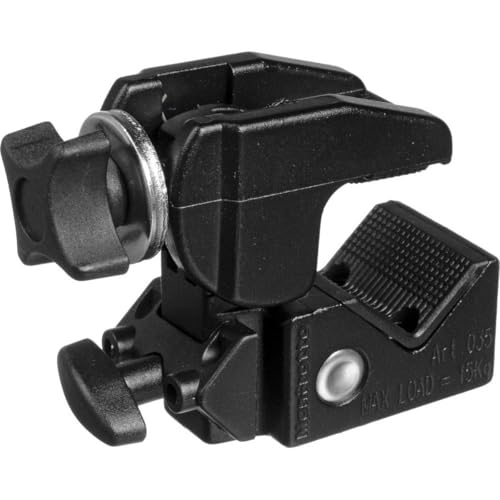 Support jumelles Manfrotto Super Clamp noir pour éliminer les tremblements