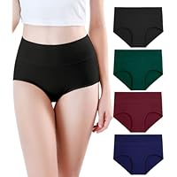 wirarpa Slip Donna Mutande Vita Alta Modal Elasticizzato Culotte Comode Pacco da 4 Multicolore Taglia L
