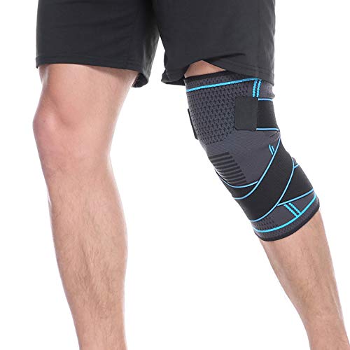 NTRH Knee Support Brace for Women and Men,Adjustable Compression Knee Brace for Arthritis,Joint Pain,Ligament Injury,Meniscus Tear,ACL,MCL,Running,Sports,Squats(single) (M, Blue) - Image 3
