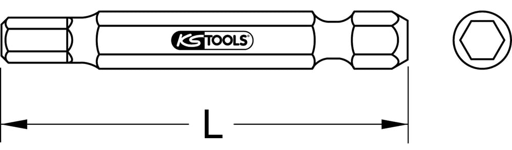 KS-Tools 911.2801 1/4" Bit Innen6kant,50mm,1,5mm, Chromé Satiné - Image 2