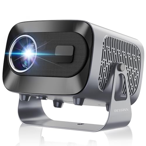 Smart Portable Mini Projector, Electric Focus Auto Keystone Android OS Bluetooth + Dual WiFi Support 4K, HDMI/USB/AV/Audio Bedroom Projector, for Business Home Theater Outdoor Use