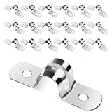 Colliers de serrage en acier inoxydable 304 pour fixer des tuyaux d'eau et des câbles, maintien sécurisé en forme de U pour le montage sur bois, béton, clôtures et autres structures (10 mm 20 pièces)