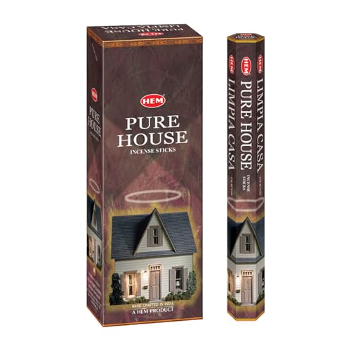 Hem Pure House - Varillas de incienso Hexa - Paquete de 6 cajas (120 varillas en total) | Incienso natural enrollado a mano de la India | Aroma limpiador y purificador para el hogar, positividad y