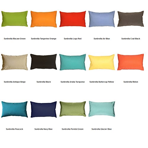 Pillow Décor Sunbrella Tangerine Orange 12X19 Outdoor Pillow #TOP4