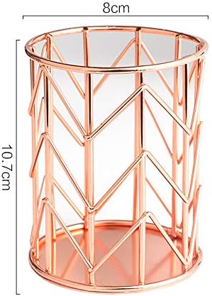 HSYMQ Pen Holder for Desk, Make Up Brush Holder Rose Gold Metal Wire Pencil Cup Holders image 4