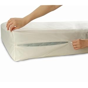 National Allergy 100% Baumwolle Matratzenschoner – 160 x 200 x 25cm – Weiß – Hypoallergener, Staubmilben & Bettwanzenfester, Atmungsaktiv – Umhüllung mit Reißverschluss