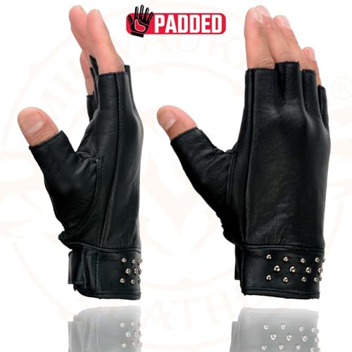 Image of Milwaukee Leather Women's Leather Motorcycle Fingerless Hand Gloves
