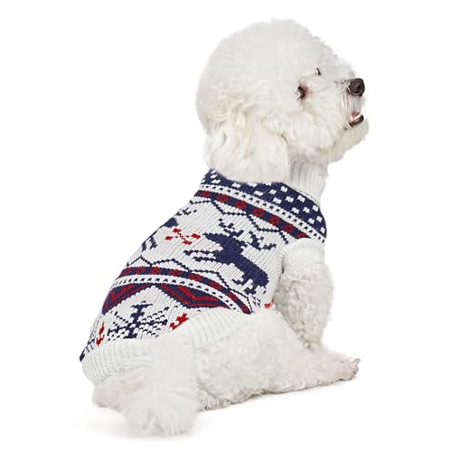 Supet Hundepullover Winter für kleine Grosse Hunde – Weicher gestrickter Hundepulli mit hohem warm, elastisch, Hundemantel für Dackel, Französische Bulldogge, XS-XXL, Weihnachten & Alltag(M)