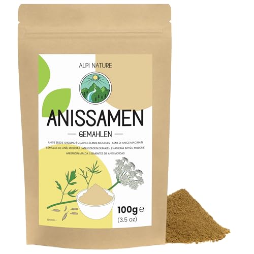 Alpi Nature Anis Vert en Poudre 100g, Graines Moulues, Anis en Poudre pour la Pâtisserie et la Cuisine