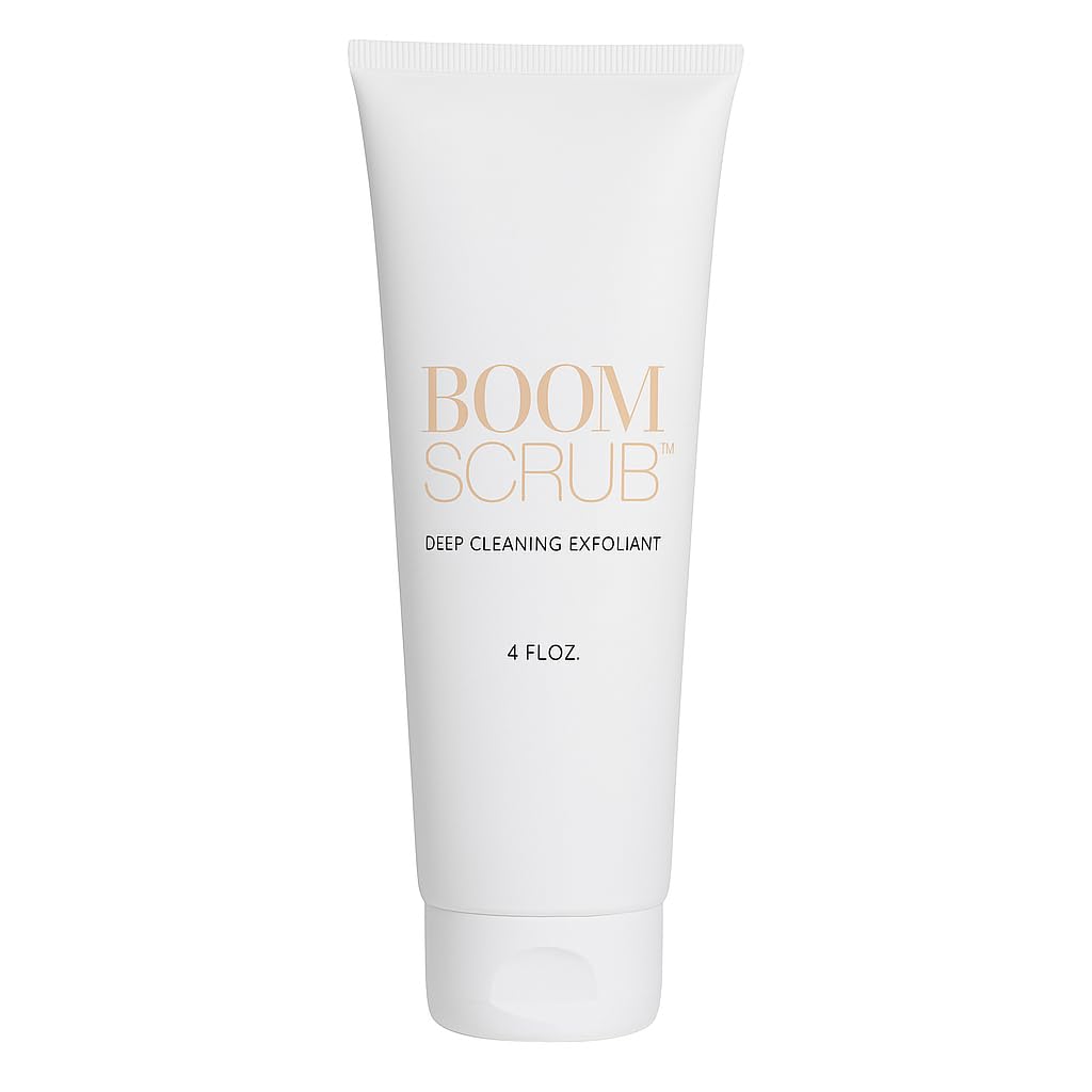 BOOM! BEAUTY Boom Scrub – Deep Cleaning Face Exfoliant for Tighter and Less Visible Pores – Daily Face Cleanser Safe for Sensitive, Mature Skin – 4 oz