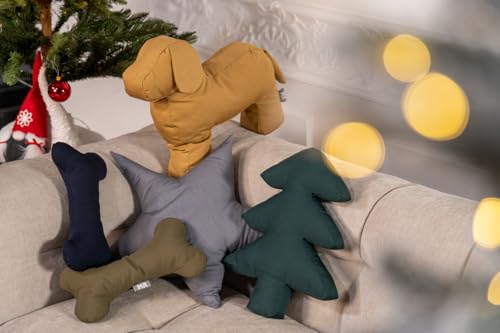 Martin Rütter Hundespielzeug Stoffknochen Khaki Größe M/L – Kuschel- & Liegekissen ohne Quietscher – Dog Toys Kuscheltier & Stofftier für Hunde & Welpen – Formstabil & waschbar