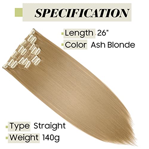 S-noilite Set 8pcs Clip in Hair Extensions