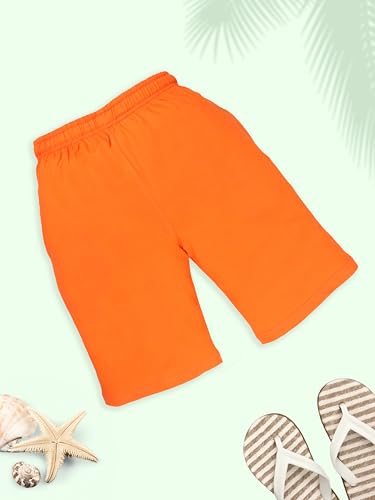 Image of KiddoPanti Boys Solid Knee-Length Basic Short | 100% Cotton Knit Fabric | Comfortable Fit with Elastic Waistband and Functional Drawcord | 2 Front Pockets Half Pant | Boys Shorts
