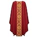 MYAYD Gothic Chasuble Church Pastor Celebrant Priest Vintage Robe Gown Cape Cassock Vestment 4 Colors (Red)