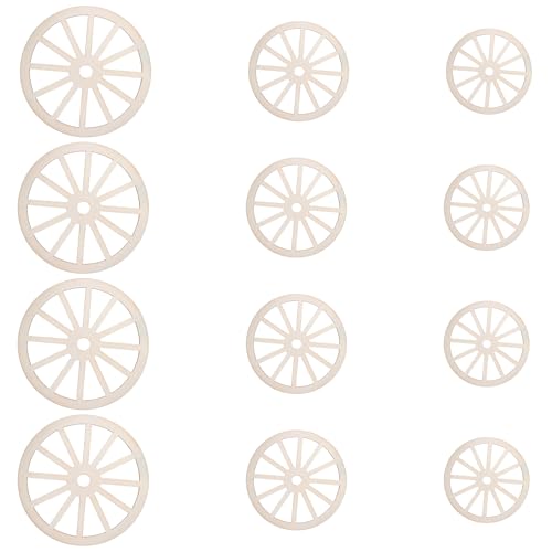 12pcs Wooden Wheels for Crafts