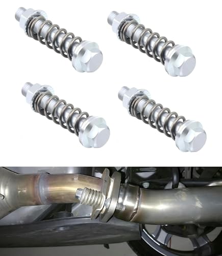 4PCS Premium Exhaust Manifold Fastener Kit – M10x1.5mm High-Temp Flange Bolts & Locking Nuts with Anti-Vibration Springs – Reinforced Sealing Solution for Exhaust Gaskets – Fits Most Vehicle Models