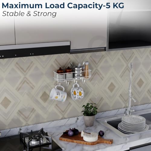Image of Plantex Shelf for Bathroom /Stainless Steel Bathroom Shelf with Minor Surface Marks from Transit, Fully Quality Checked /Washroom Shelf with Hook - Pack of 1(Chrome)