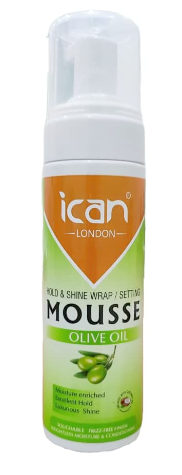 ican London Olive Oil Hold & Shine Wrap Set Mousse 207ml, 207 ml (Pack of 1)