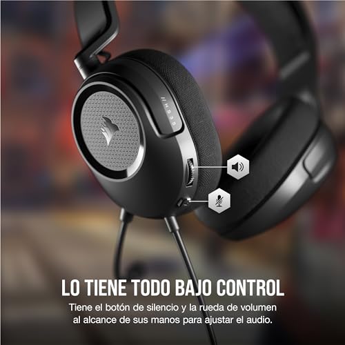 Corsair HS35 v2 Multiplataforma Auriculares con Cable para Juegos – Micrófono Omnidireccional Flexible – Conectividad Universal de 3,5 mm – PC, Mac, PS5, PS4, Xbox, Nintendo Switch, Móvil – Carbón - imagen 7