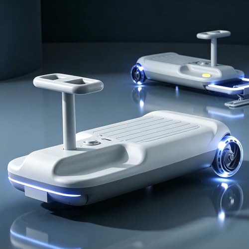 SHAHRYAR Coche Eléctrico Portátil Tipo Wiggle, Go Kart De Limpieza Eléctrico para Niños con Indicador De Carga Y Compartimento De Almacenamiento Integrado Gray