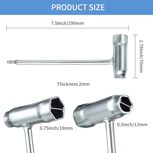 Image of 2-Pack Combination Wrench 19mm x 13mm (3 /4 inch x 1 /2 inch), T-Wrench and T27 Torx Screwdriver Combination Chainsaw Tool, Fit for Stihl TS350, TS350AVE, TS360, TS400, TS460, TS700 and TS800 Cutquik Saws