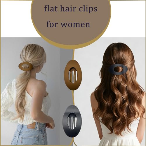 Pinzas planas para el cabello para mujer - 4.2 pulgadas, diseño curvado cómodo con resorte oculto, aptas para cabello grueso y fino, uso diario miniatura 3