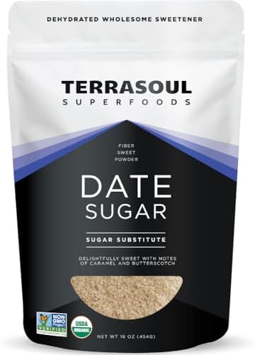 Terrasoul Superfoods Organic Date Sugar, 1 Lb - Low Glycemic | Unrefined | Trace Minerals