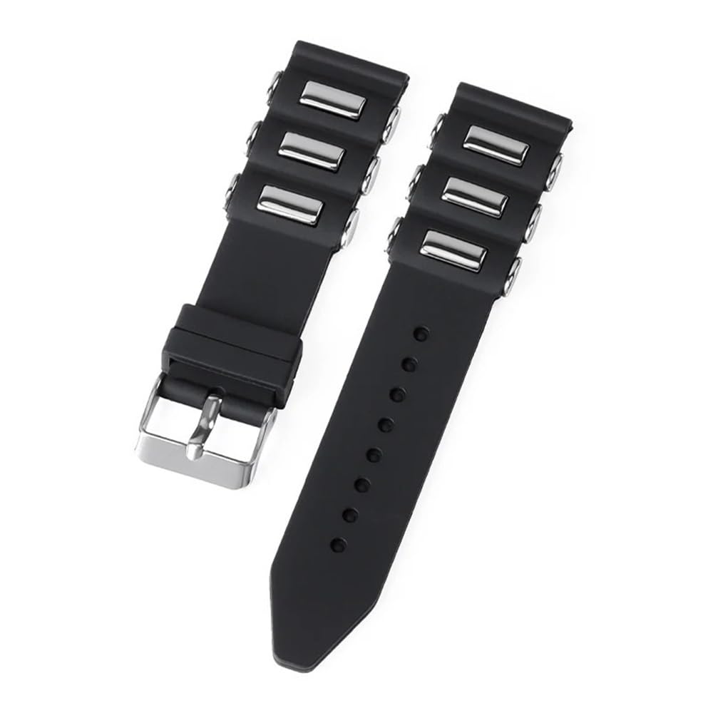 22 mm 24 mm 26 mm Black Sport Silikon Silikonowy pasek do zegarków do smartwatch mężczyzn gumowa bransoletka zegarkowa