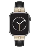 Anne Klein Sustainable Leather Fashion Band for Apple Watch Secure, Adjustable, Apple Watch Band Replacement, Fits Most Wrists