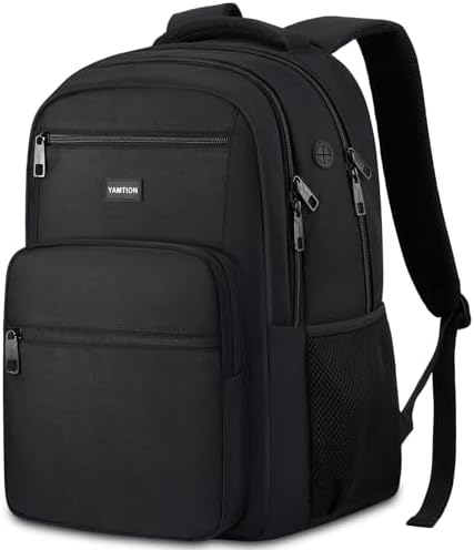 Laptop Backpack for Men and Women, Black Backpack, School Backpack for Boys and Girls, Bookbag, Work Backpack Fits 15.6 Inch Laptop and Notebook