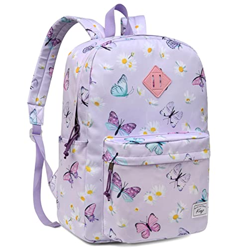 Kasgo Sac a Dos College Fille, Léger Multi-poches Sac à Dos Femme 15,6 Pouces Grand Résistant à l'Eau Cartable Primaire Ados Enfant pour École Sport...