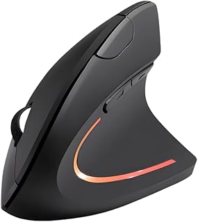 Mouse Vertical Sem Fio (Wireless e Bluetooth) 2400dpi | Design Ergonômico, Alta Precisão, Bateria Recarregável e Botões Programáveis | Compatível com Laptops, Tablets e Smartphones