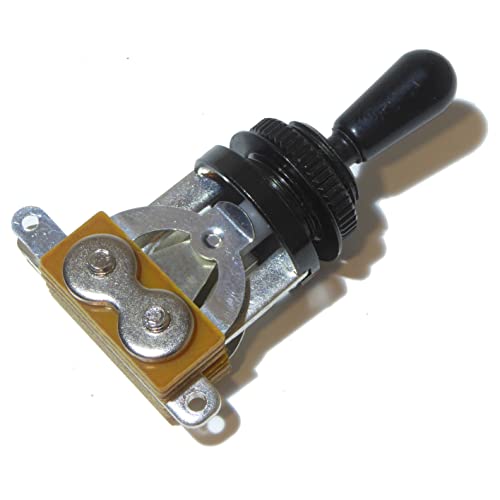 Black Dog Music Supplies - Conmutador de guitarra eléctrica tipo 3 vías, ritmo de agudos, color negro