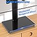 Rfiver Universal Swivel Tabletop TV Stand for Flat Screens 23 24 26 32 39 40 42 43 Inch, Heavy Duty Center Pedestal Stand Replacement with Black Tempered Glass Base and Height Adjustable Mount