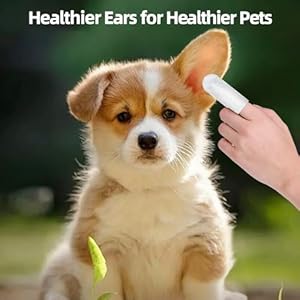 Dog Ear Wipes Finger Shape Dog Ear Cleaner, Dog Enjoyable Ear Cleaner Tool for Dogs Cats Puppy Rabbits Small Animals, White